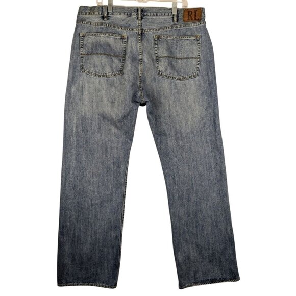 Polo Jeans Company Ralph Lauren Men 40x32 Blue Whiskered Faded Medium Wash Denim - Picture 2 of 10